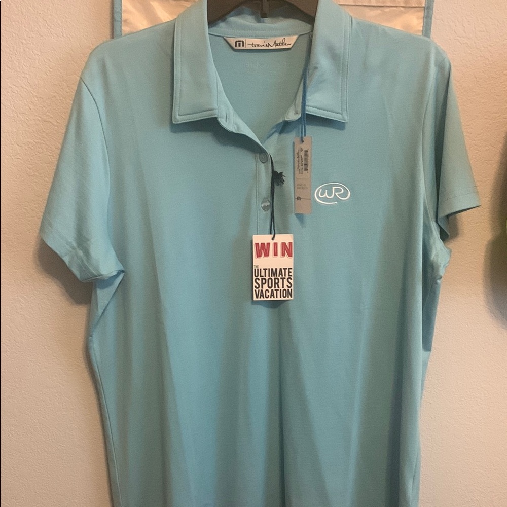 Travis Mathew Light Blue Polo Shirt Trilogy